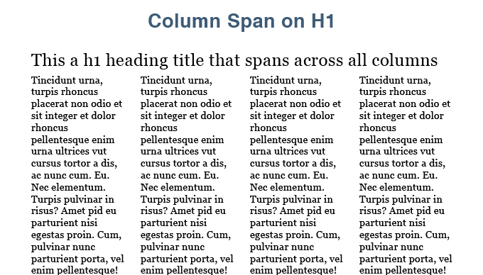 CSS3 Multi Column span