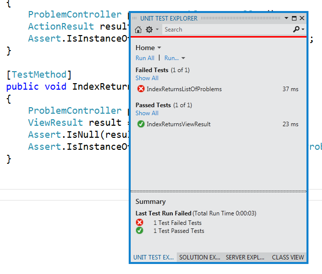 Unit Test Explorer in Express