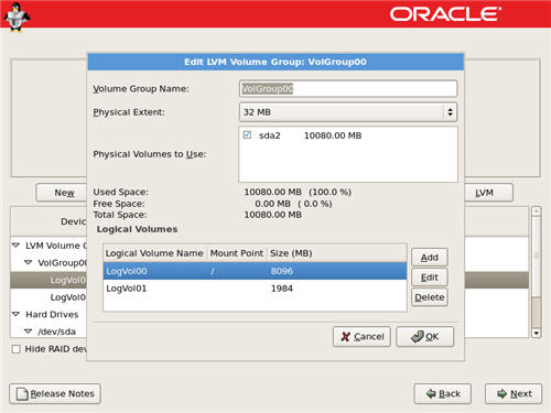 Disk Setup Volume Group