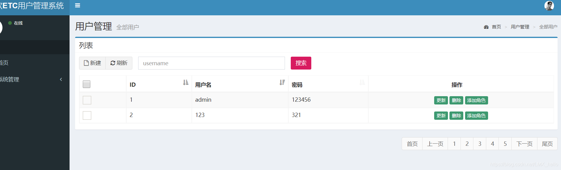 修改后就出现了用户名和密码