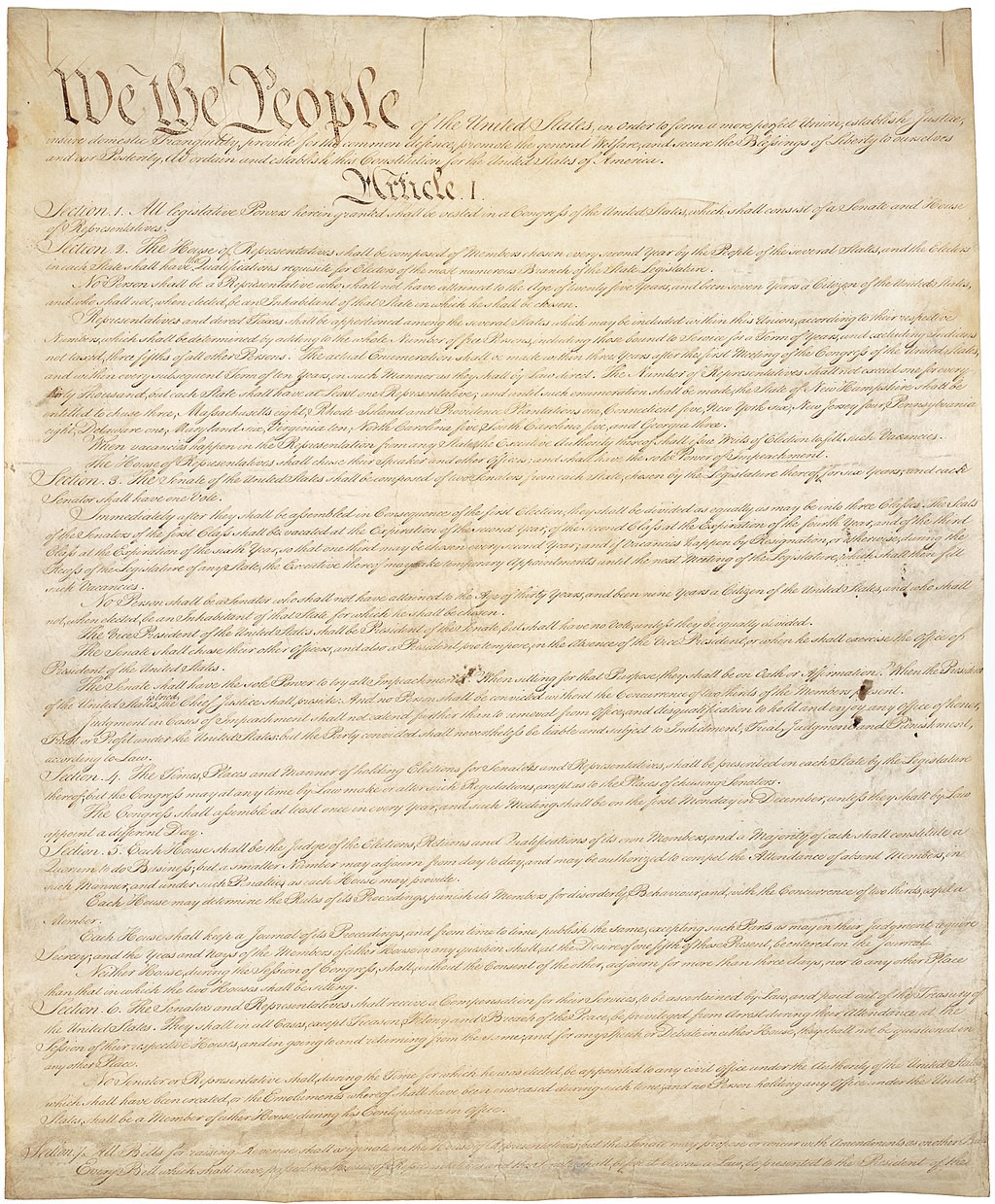 The US Constitution — Source — Wikimedia Commons