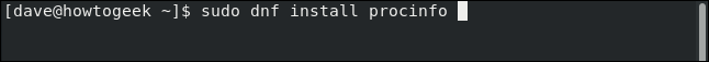 sudo dnf install procinfo in a terminal window