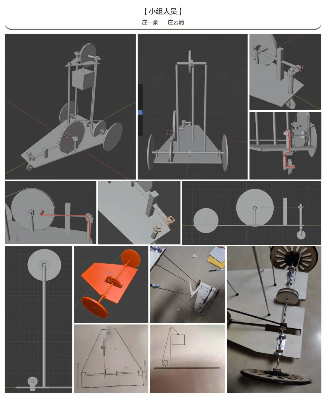 制作人姓名庄一豪庄云清作品简介该作品的传动由三个定滑轮组成