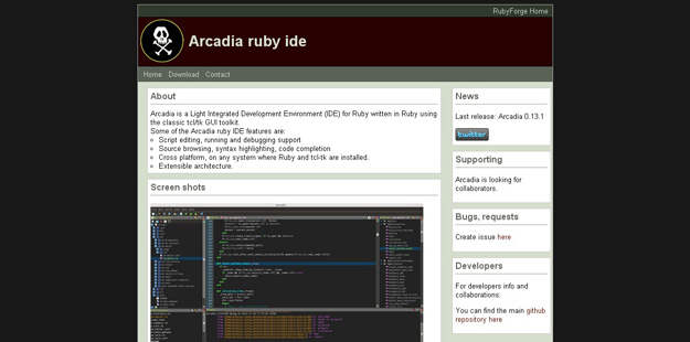 Arcadia ruby ide