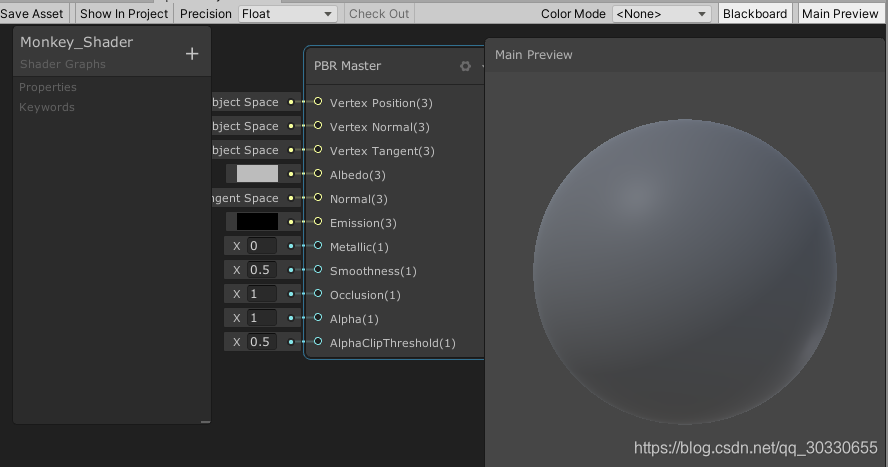 shader graph 创建成功