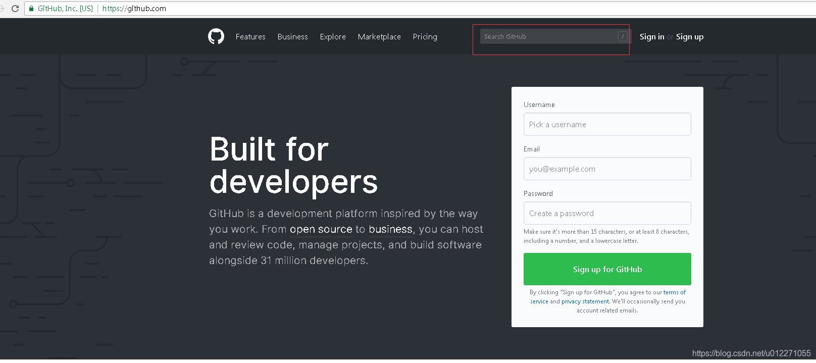 github的官网截图