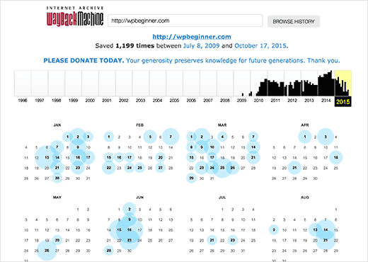 Internet Archive Way Back Machine