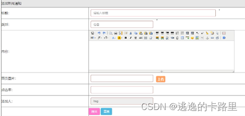图4-6添加新闻信息功能的运行界面