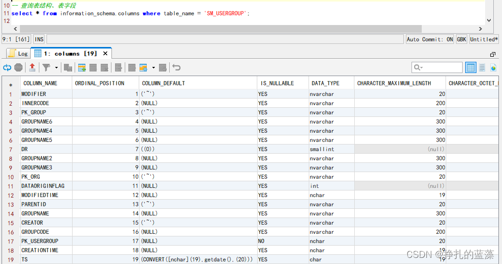 SQL Server2019数据库查询所有数据库名、表名、表结构、表字段、主键方法演示,执行sql提示对象名‘user_tab_columns ...