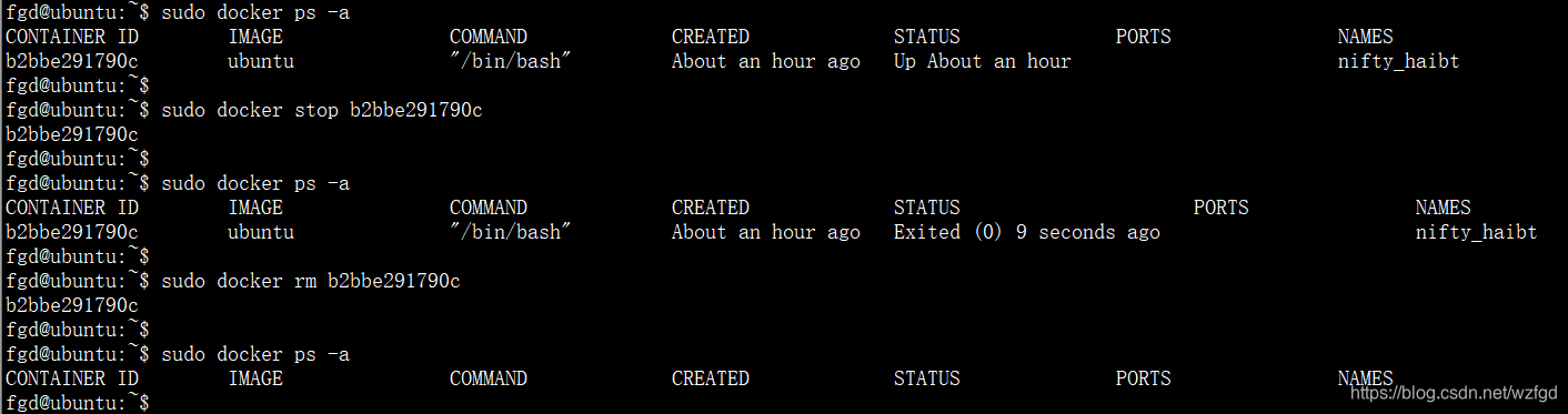 删除一个正在运行的容器