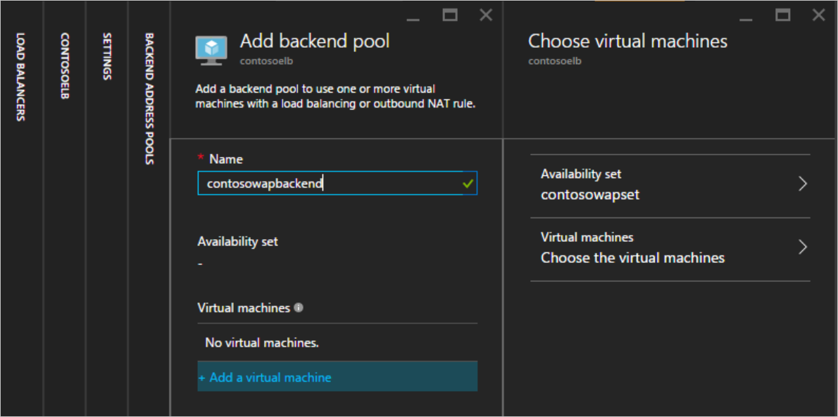 Configure backend pool of Internet Facing Load Balancer