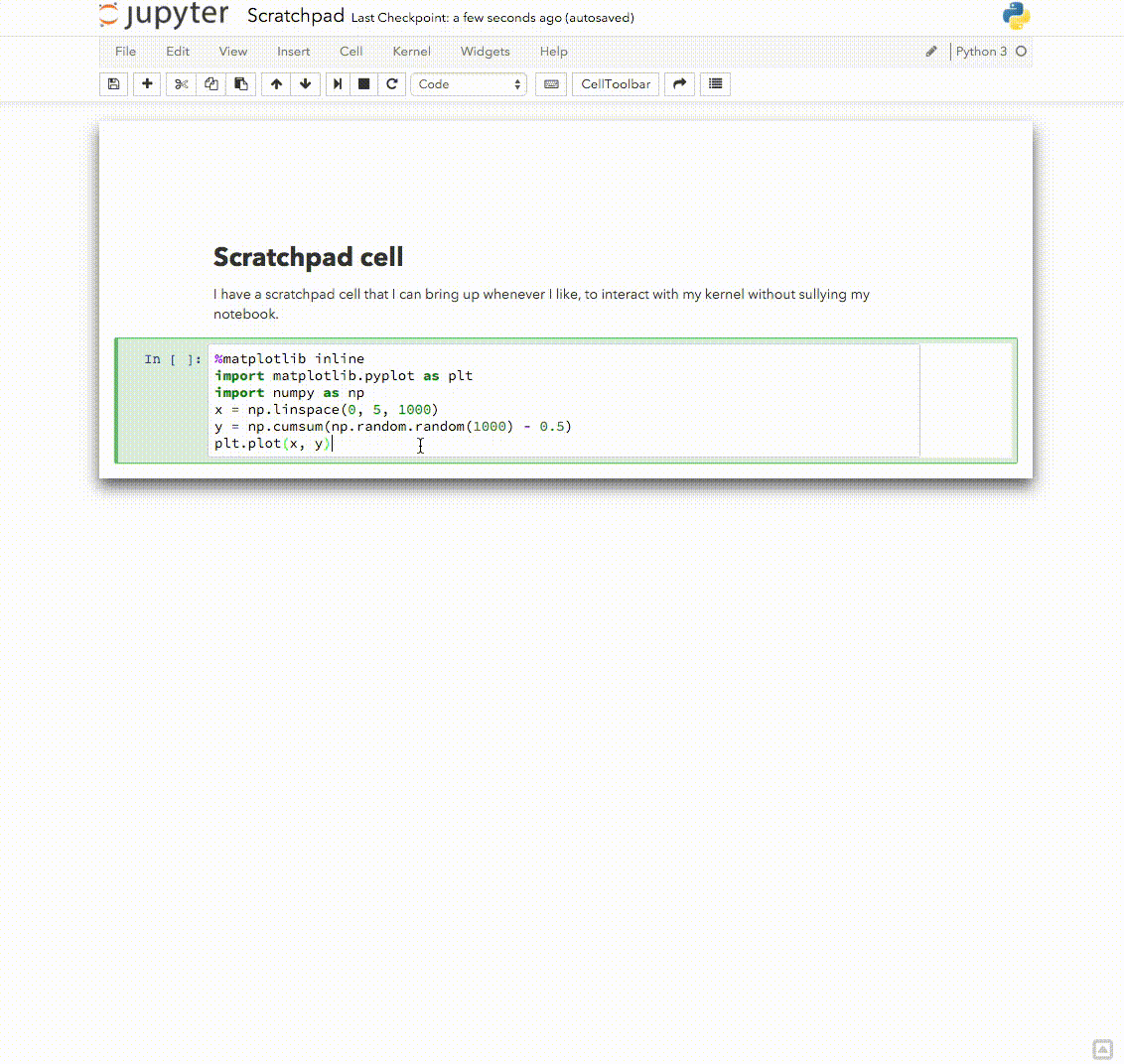 Scratchpad notebook extension