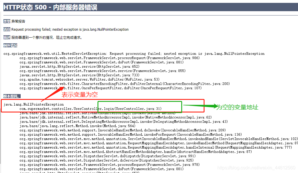 500 Request processing failed； nested exception is java.lang ...