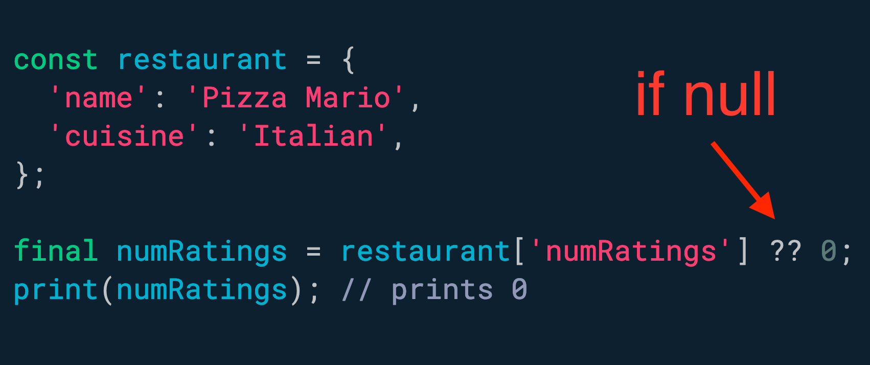使用 if-null 运算符为空值提供后备。