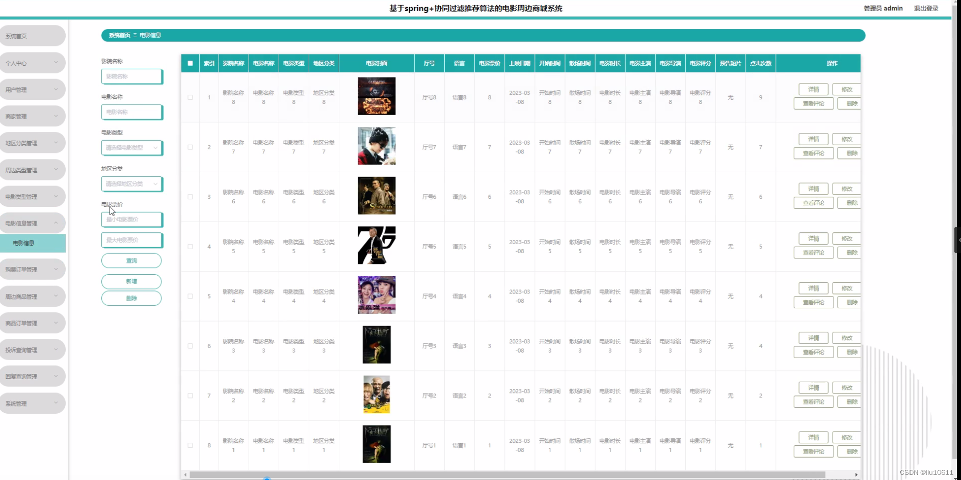 基于spring+协同过滤推荐算法的电影周边商城系统(开题报告+源码)-CSDN博客
