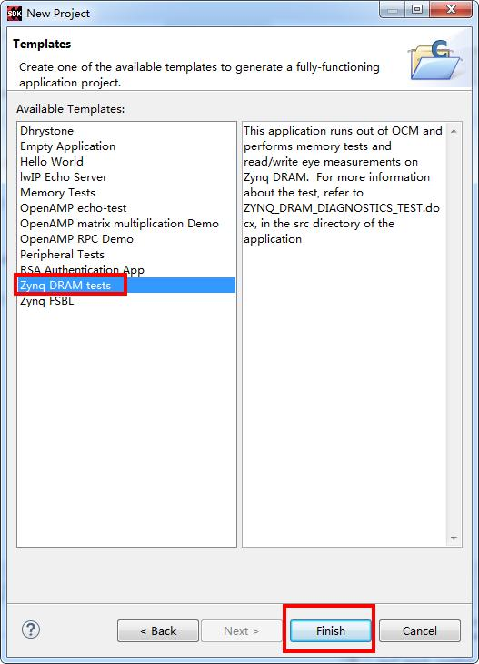 Xilinx ZYNQ SOC入门基础之使用SDK自带程序测试内存及DRAM实验
