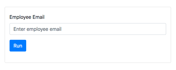 App interface to enter employee email