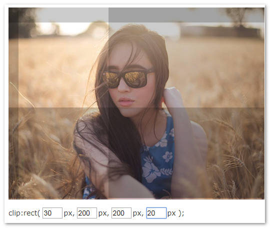 四边应用剪裁数值后的效果