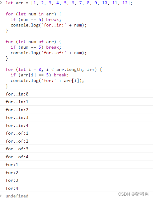 js 循环for , for...in, for...of, forEach, map，some 中对 return, break ...