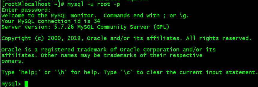 登录mysql