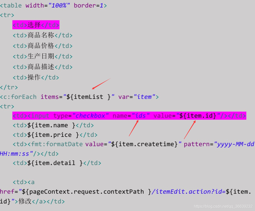 springmvc参数绑定数组jsp