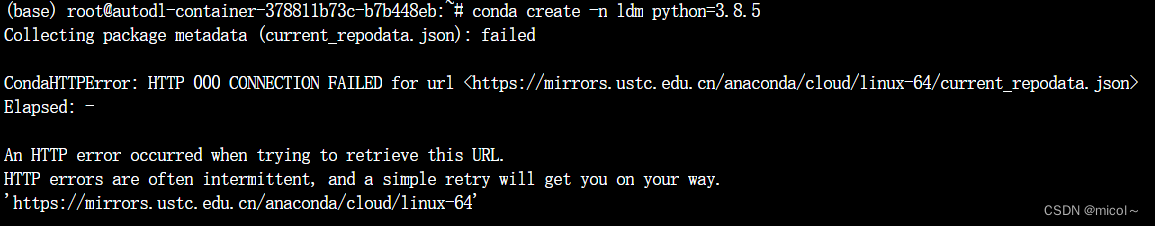 [BUG]CondaHTTPError: HTTP 000 CONNECTION FAILED for url ＜https ...