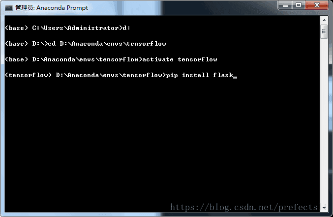 输入pip install Flask 后按下enter键，下载Flask包