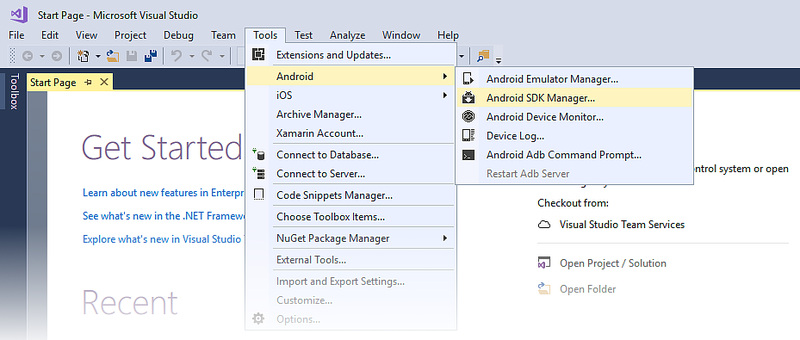 如何启动 Android SDK 管理器