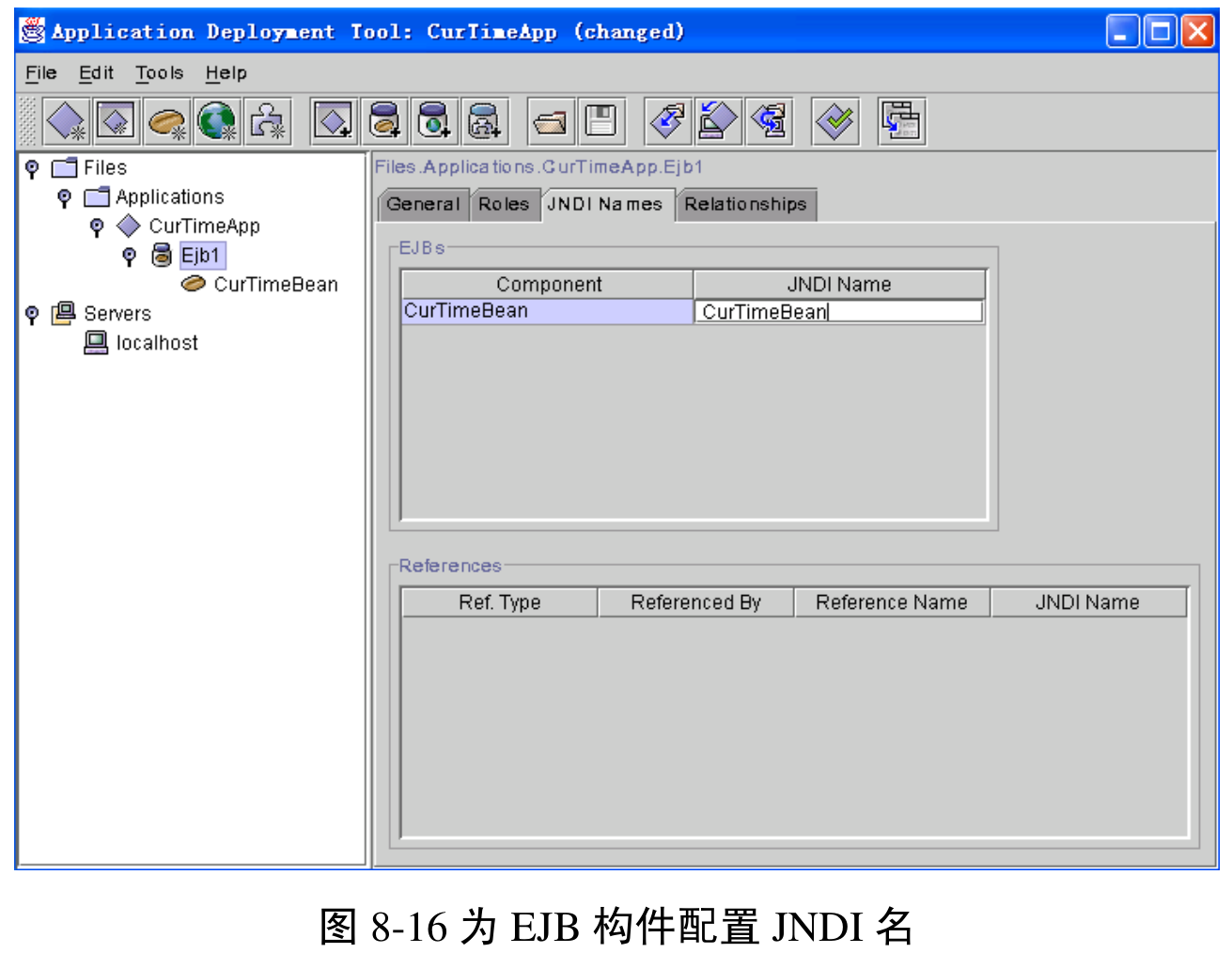 图8-16 为EJB构件配置JNDI名