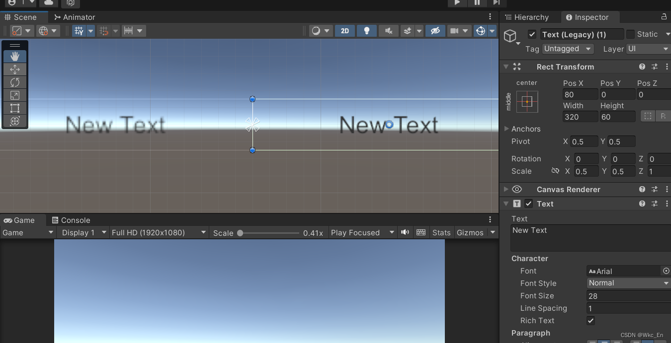 Unity通过改变文本Rect长宽以及缩放来改善Text(Legacy)的清晰度思路,操作以及代码实现_unity text(legacy ...