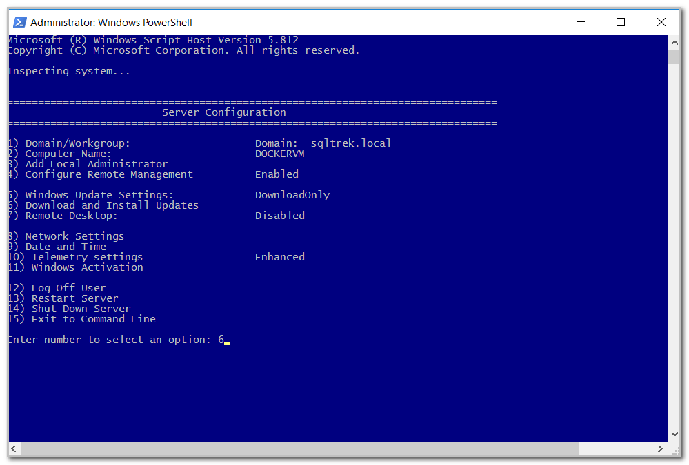 select "Download and install updates"  from server configuration