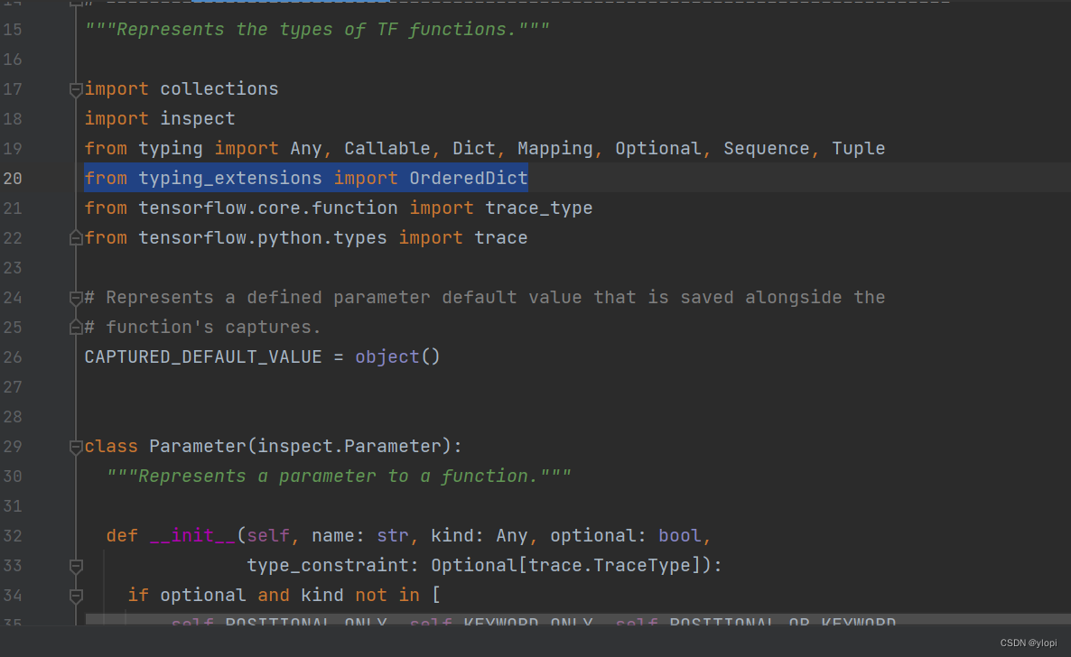 Cannot import name ordereddict from typing python ylopi