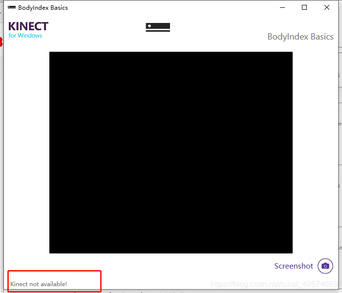 Kinect not available