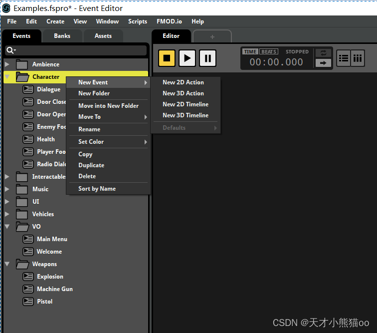 U3D客户端框架之 音效管理器 与 Fmod介绍安装导入Unity插图2 在这里插入图片描述