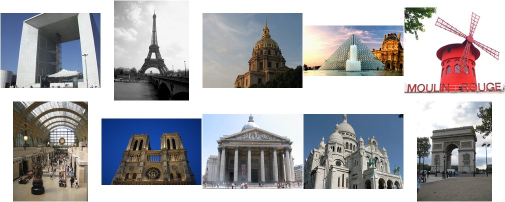 Various Paris landmarks