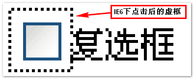 IE6下的点击虚框
