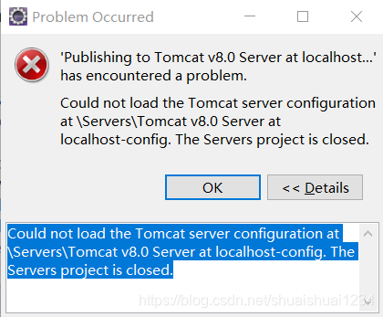 tomcat启动报错问题-Could not load the Tomcat server configuration at \Servers ...
