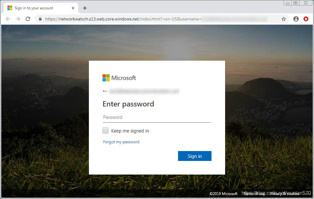 Azure托管的登录页面