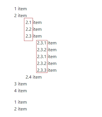 counter实现多级有序清单