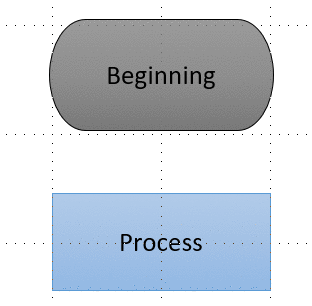 connecting two shapes with an arrow