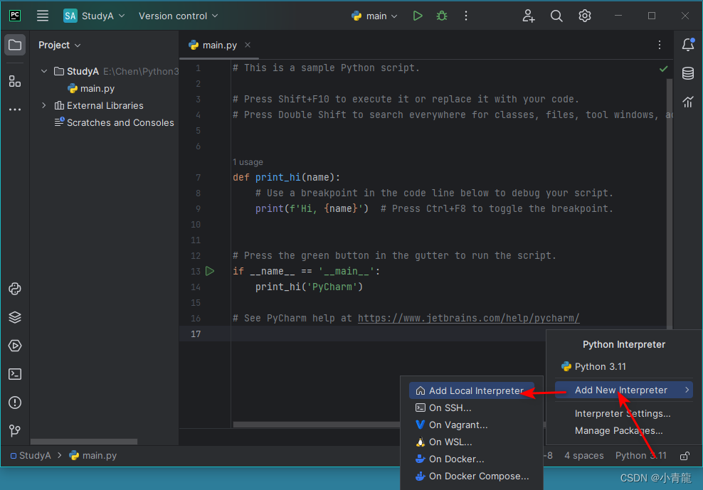 Pycharm 使用较高版本的Python，如Python 3.11报错：[unsupported] Python 3.1 the\path ...