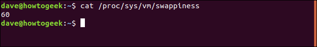 cat /proc/sys/vm/swappiness