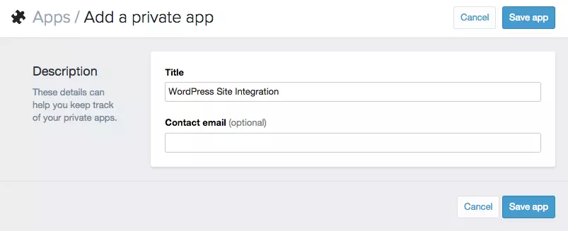 Creating a Private App