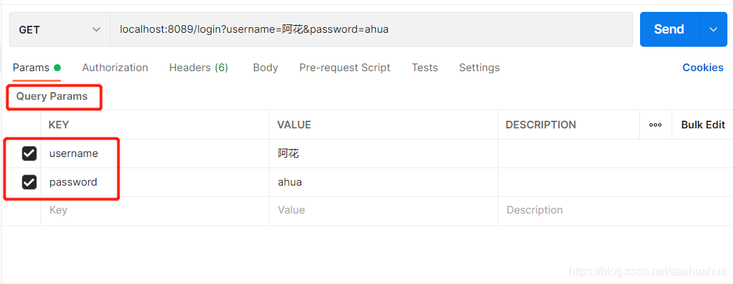 postman模拟客户端将数据通过url传递给服务器