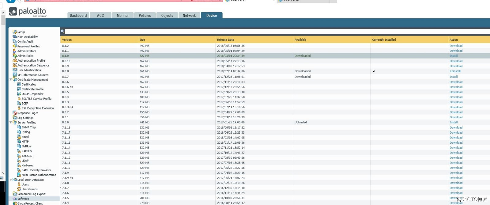 Palo Alto 防火墙升级Software-CSDN博客