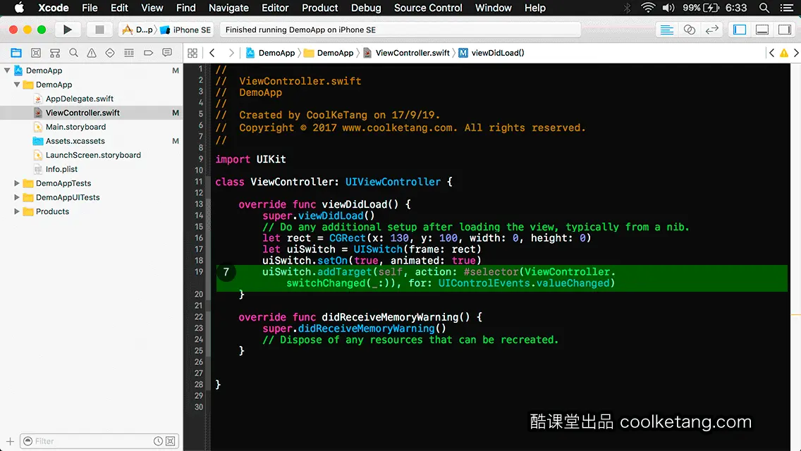 互动教程 for Xcode9 & Swift4-酷课堂