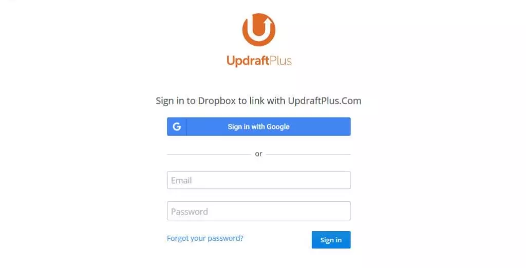 Connect UpdraftPlus to Dropbox