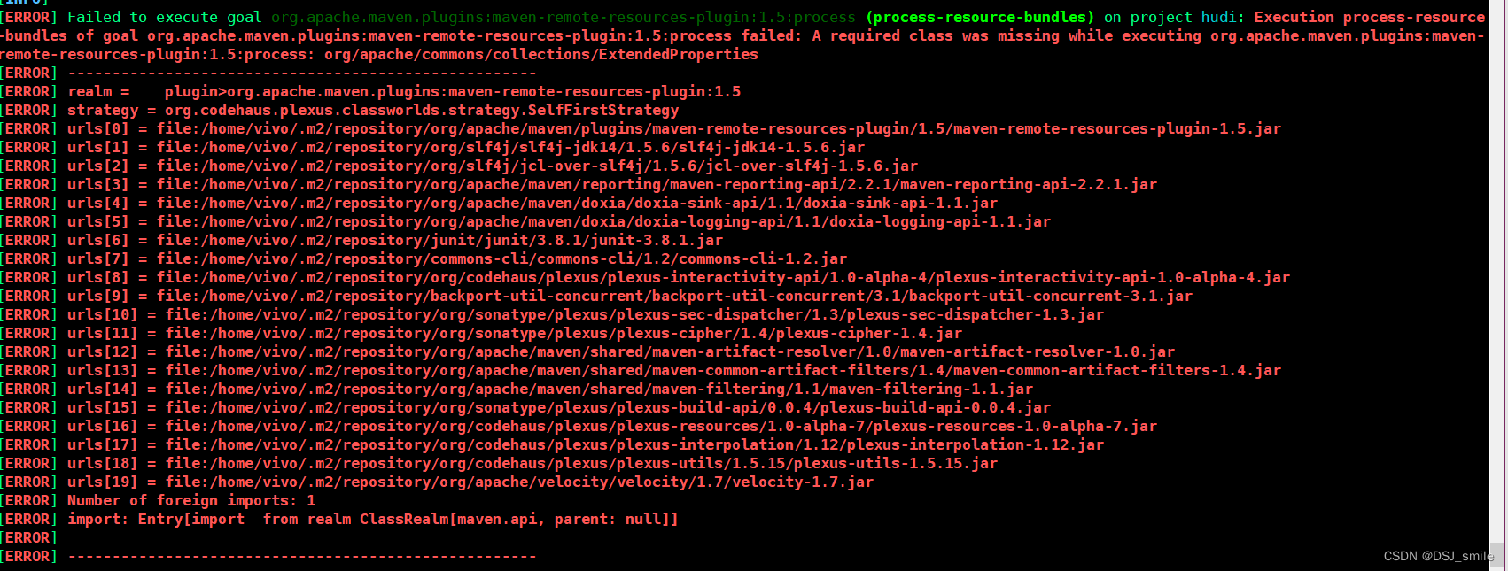 Hudi编译中maven-remote-resources-plugin:1.5:process: org/apache/commons ...