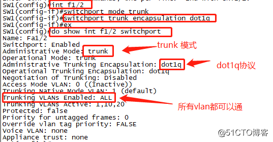 Trunk链路的配置