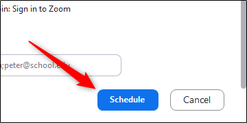 Schedule meeting button